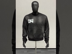 غسيل حمضي مخصص شمس باهت قميص عنق الطاقم