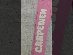 بنطلون رياضي فضفاض مطرز بشعار مخصص، رقعة مطرزة، بنطلون رياضي واسع الساق للرجال