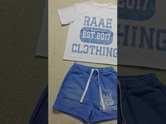 مجموعات ملابس رياضية صيفية مخصصة من قطعتين للرجال، بدلة رياضية من القطن 100%، طباعة DTG بالشاشة