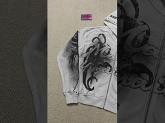 تزيين ثلاثي الأبعاد حسب الطلب غسيل قذر DTG طباعة 500 جي أس أم قميص فنتاش هوديز بوكسي فيت رينستون فرنسي تيري