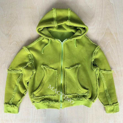 شراء أكمام عادية أسلوب مخصص ضخم الأحجام للرجال Unisex حمض غسل غطاء مع حافة الحافة الخام online manufacture