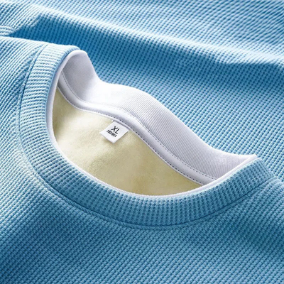 شراء طوق O-Neck مخصصة للرجال الصوف القميص الدافئ سميك مع القطن الناعم والتناسب النحيف online manufacture