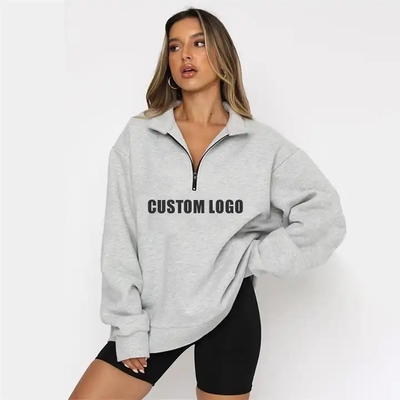 شراء موسم الشتاء النساء الأكمام الطويلة سحب قبعات النساء نصف سحب فوق تصميم مطبوع online manufacture