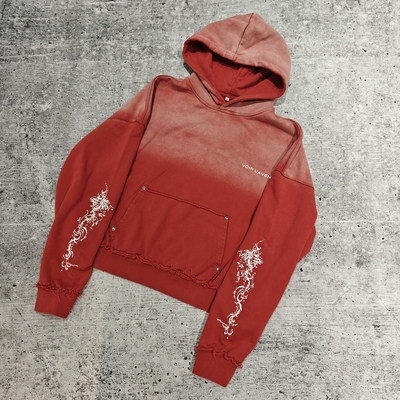 قميص فرنسي من نوع تيري ذو وزن ثقيل مصاب بالاضطراب غسل حمضي غسل شمسي متلاشى غسل الرجال